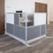 Luxor Workflow Modular Wall Room Divider System - Silver Frame - 70" x 48" Add-On Wall with Whiteboard MW-7048-XWCG - alternate 3